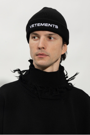 Black Beanie with logo VETEMENTS - Mixed material upper with brown basalt  suede toe cap - VbjdevelopmentsShops Canada